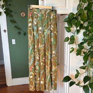 Anthropologie Floral Wide-Legged Pants
